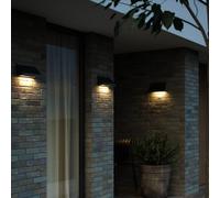 Nordlux Aplique de exterior Tadas, aluminio, cristal, negro
