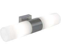 Nordlux Aplique de pared 2 luces para baños plateado con difusor de cristal