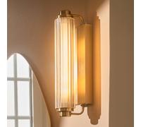Nordlux Aplique de pared Nimal Double, IP44, plástico, metal, latón
