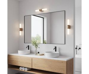 Nordlux Aplique LED baño Helva Double Basic detalle madera EC:EPREL:1436586