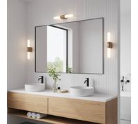 Nordlux Aplique LED baño Helva Double Basic detalle madera True