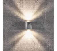 Nordlux Aplique LED de exterior Canto Kubi 2, 10 cm, gris EC:EPREL:788246