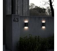 Nordlux Aplique LED de exterior Fold, 15 x 21 cm, negro True
