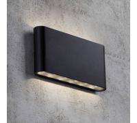Nordlux Aplique LED de exterior Kinver, forma plana, negro True