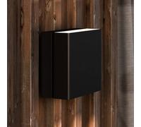 Nordlux Aplique LED de exterior Turn, atenuable, negro