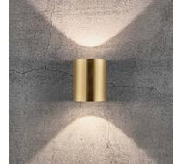 Nordlux Aplique LED para exterior Canto 2, latón, 10 cm, luz hacia arriba/abajo, IP44 EC:EPREL:788236