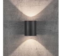 Nordlux Aplique LED para exterior Canto 2, negro, 10 cm, luz hacia arriba/abajo, IP44 EC:EPREL:1591928