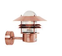 Nordlux Blokhus, lámpara de pared con sensor de movimiento, cobre