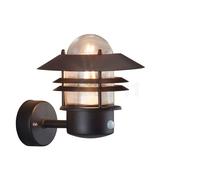 Nordlux Blokhus, lámpara de pared con sensor de movimiento, negro