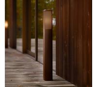 Nordlux Bolardo luminoso Sidara 95 Seaside, marrón, aluminio, IP44, E27