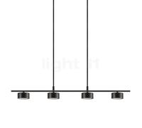 Nordlux Clyde, lámpara de suspensión LED 4 focos - lineal, negro