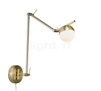 Nordlux Contina, lámpara de pared, latón/vidrio opalino