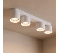Nordlux Downlight Pitcher, blanco/plata, 4 luces, metal, GU10