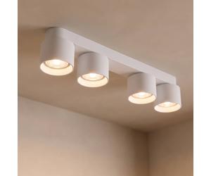 Nordlux Downlight Pitcher, blanco/plata, 4 luces, metal, GU10