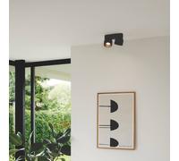 Nordlux Downlight Pitcher, GU10, 2 luces, metal, negro