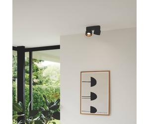 Nordlux Downlight Pitcher, GU10, 2 luces, metal, negro