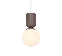Nordlux Lámpara colgante Sadie, marrón claro, Ø 15 cm, vidrio/cerámica