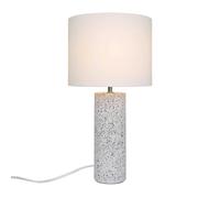 Nordlux Lámpara de mesa Antiga, blanca, altura 50 cm, tela/piedra