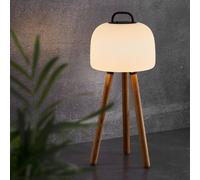 Nordlux Lámpara de mesa LED Kettle TRIPOD madera, pantalla 22cm