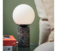 Nordlux Lámpara de mesa Lilly Marble, gris oscuro, cristal, mármol, altura 29cm