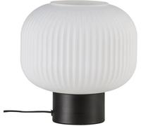 Nordlux Lámpara de mesa negro con elgante tulipa de cristal opal