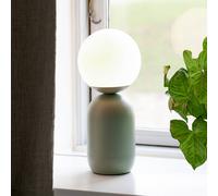 Nordlux Lámpara de mesa Notti de metal y vidrio, verde