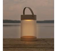 Nordlux Lámpara de mesa solar Coupar, color arena, plástico, IP44