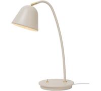 Nordlux Lámpara de mesa vintage beige con detalles en latón