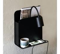Nordlux Lámpara de pared Roomi con estante y USB, negro