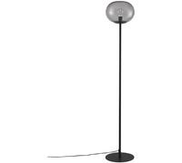 Nordlux Lámpara de pie negro con tulipa de cristal acabado en fumé