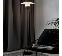 Nordlux Lámpara de pie Verona, armazón negro, tulipa opal