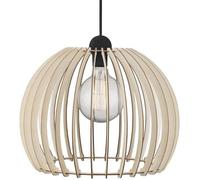 Nordlux Lámpara de techo colgante natural nórdico de madera y cable negro