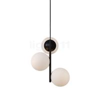 Nordlux Lilly, lámpara de suspensión, negro/vidrio opalino