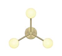 Nordlux Plafón Contina, color latón, Ø 48 cm, metal/vidrio