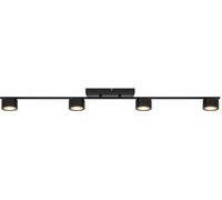 Nordlux Regleta de techo moderno negro con 4 luces led redondos en línea