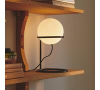 Nordlux Wilson lámpara de mesa, metal, negro, pantalla globo de cristal