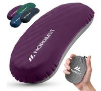 NORDMUT® Almohada de Camping Inflable [SoftSleep+] Almohada cómoda Ultraligera-pequeño tamaño - Inflable con Funda Lavable (Violeta)