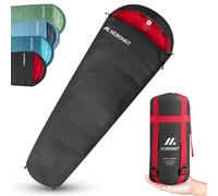 NORDMUT® Saco de Dormir para Adultos: tamaño Compacto y Ultraligero (900/1500 g), 3 Estaciones (250 gsm) de Verano (100 gsm), Tipo Momia (Gris/Saco de Dormir de Verano)