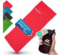 NORDMUT® Saco de Dormir Ultraligero para albergues, de Microfibra o algodón: Saco de Viaje Transpirable, de tamaño Compacto y Especialmente Suave, con Funda para Almohada (Rojo/Poliéster)