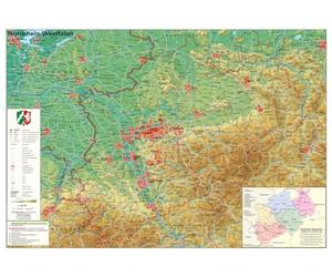 Nordrhein-Westfalen physisch 1:400 000: Papierposter