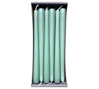 Nordring 12 velas puntiagudas de 2,3 cm x 25 cm de alto, color verde musgo, certificado RAL, sin goteo y sin humo, aprox. 8 horas de combustión, decoración de mesa y candelabro