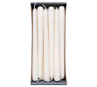 Nordring 12 velas puntiagudas de 2,3 x 25 cm, color crema, certificado RAL, sin goteo ni humo, aprox. 8 horas de combustión, decoración de mesa y candelabro