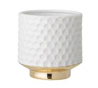 Nordring Maceta Goldy - Macetero Decorativo Redondo para Flores e Plantas para Interiores M (12,5 cm ø), Blanco, Cerámica