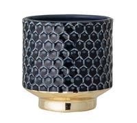 Nordring Maceta Goldy - Macetero Decorativo Redondo para Flores e Plantas para Interiores M (12,5 cm ø), Color-Gasolina, Cerámica