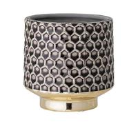 Nordring Maceta Goldy - Macetero Decorativo Redondo para Flores e Plantas para Interiores M (12,5 cm ø), Gris, Cerámica