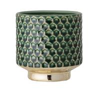 Nordring Maceta Goldy - Macetero decorativo redondo para flores e plantas para interiores M (12,5 cm ø), verde, Cerámica