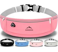 Nordrun Riñonera Running Ajustable e Impermeable para Mujer y Hombre | Cinturon Running Apto para Todos los Moviles | Porta Movil Running | Riñonera Deportiva | Running Belt (Rosa)