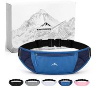 Nordrun Riñonera Running Ajustable e Impermeable para Mujer y Hombre | Cinturon Running Apto para Todos los Moviles | Porta Movil Running | Riñonera Deportiva | Running Belt (Azul)