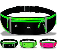 Nordrun Riñonera Running Ajustable e Impermeable para Todos los Móviles | Cinturón Deportivo para Mujer y Hombre | Porta Móvil | Belt Negro