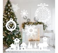 Nordstern 275 pegatinas para ventanas de Navidad, autoadhesivas, decoración de ventana de invierno, decoración navideña con copos de nieve y motivos para interiores